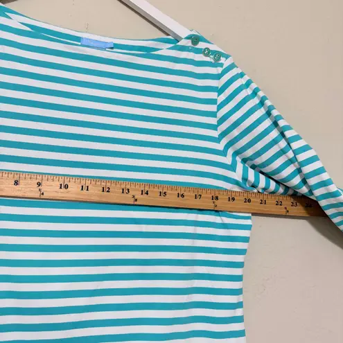 J. McLaughlin Wavesong Striped Boat Neck Catalina Cloth Top Women XL 3/4 Sleeve