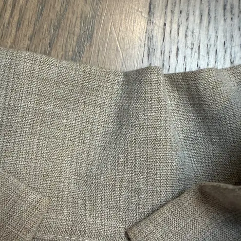 Fridaze Womens Beige Linen Mandarin Collar Button Up Tunic Top Tan Size M