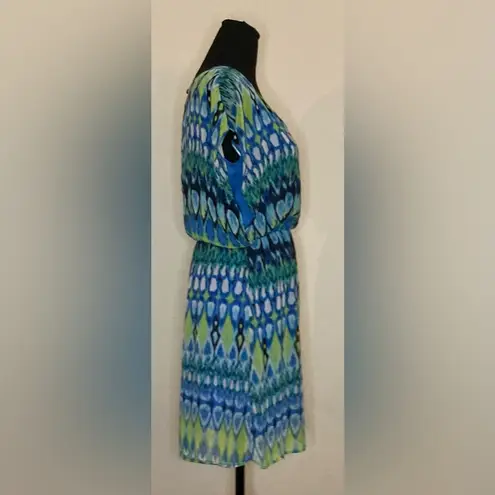 Alya - Blue and green bohemian design cover up dress Size‎ Small