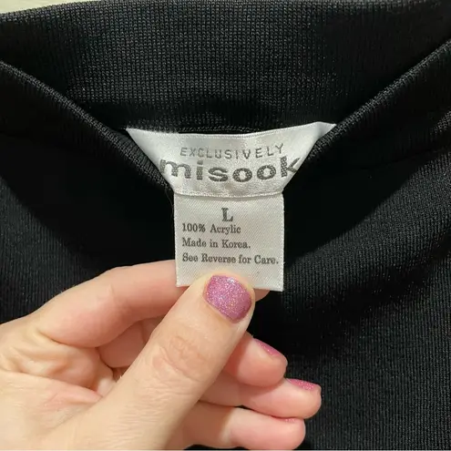 Misook Acrylic Pencil Skirt Knee Length Black Size Large