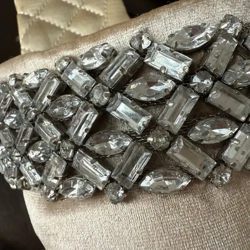 Birdies The Songbird Nude Blush Velvet Mules Crystal Embellishments 9