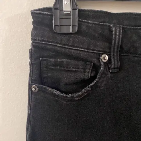 Pistola high rise distressed cropped skinny jeans in washed black size 28