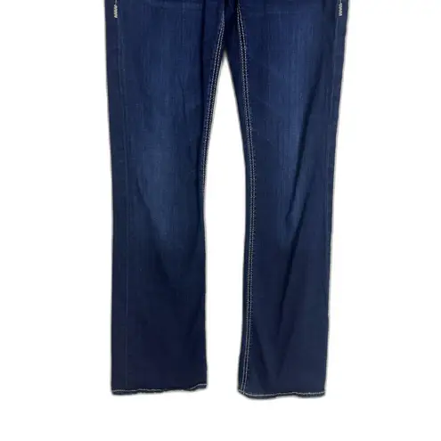 BKE Denim Stella Jeans Womens 28L Dark Wash Blue Bootcut Stretch Contrast Stitch