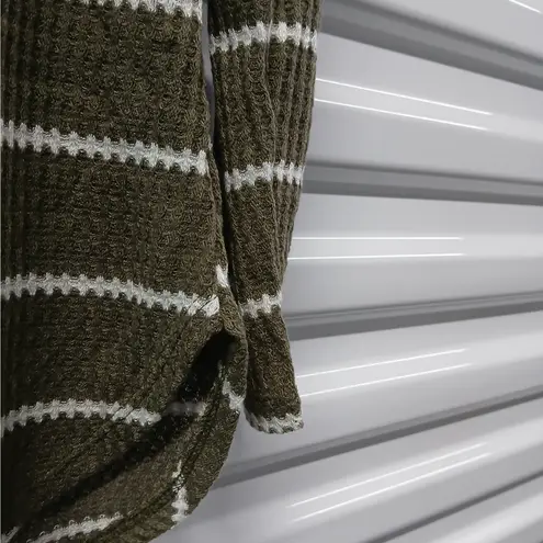 Ella Mara Thermal Knit Sweater Women Small Green Pullover Casual Cozy Minimalist