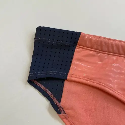 Nike  Tonal Stripe Hipster Bikini Bottoms Coral M