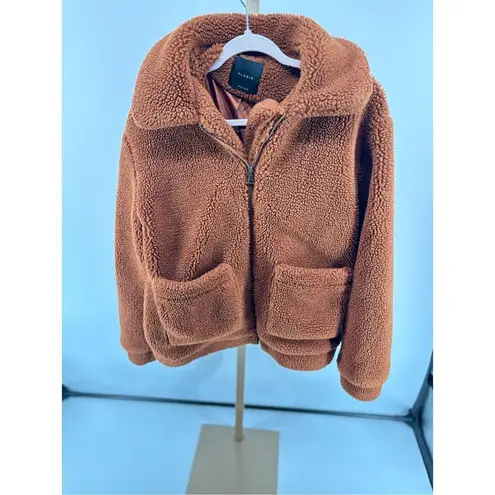 Elodie Anthropologie Faux Sherpa Teddy Coat Oversized Rust Size Medium Pockets