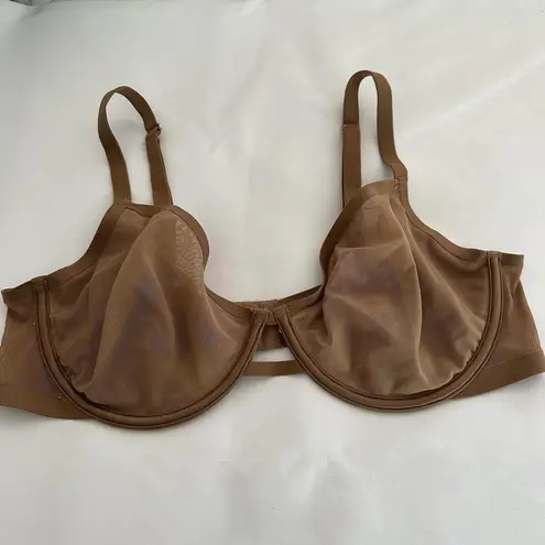Auden Semi Sheer 36C Brown Mesh Unlined Demi Coverage Underwire Size undefined