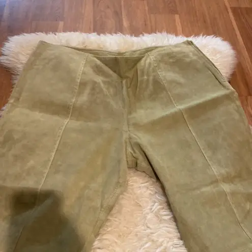 The Look by Randolph Duke Vintage Light Olive Green Suede Cropped Pants Sz 34