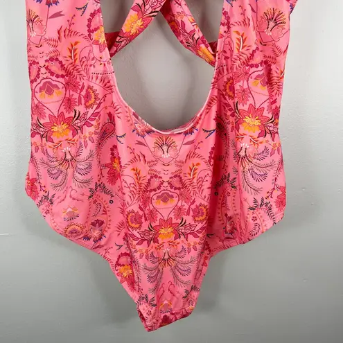 One Piece Meet.Curve Floral Swimsuit Swimsuit XL Pink New