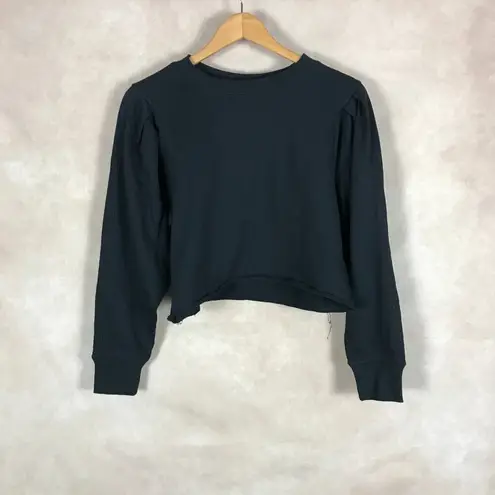 CIRCUS NY Blouson Sleeve Terry Black Sweatshirt NWT MEDIUM