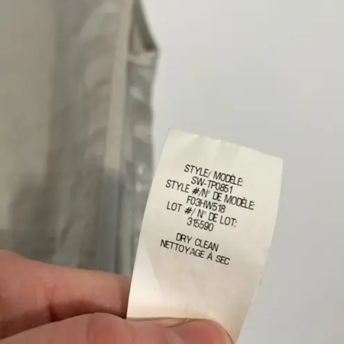 Helmut Lang NEW NWT Chroma Drape Top Silver Gray Satin Layered Cutout Back Tank