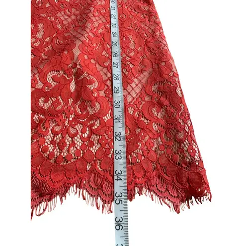 Eliza J Eyelash Lace Overlay Dress Lined Sleeveless Gold Exposed Zipper Sz 6