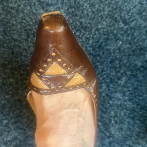 Manolo Blahnik 39.5 Brown tan Leather Women's Shoes heels pumps