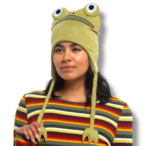 Her Universe Cartoon Network Over The Garden Wall Jason Funderburker Frog Tassel Beanie - Image 1