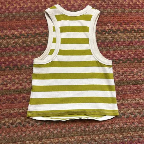 Maeve MAUVE ANTHROPOLOGIE GREEN & WHITE STRIPE TANK
