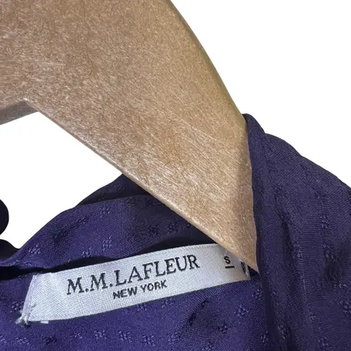 MM.LaFleur M.M. LaFleur Twyla Long Sleeve Surplice Top Womens S Purple Dotted Office Siren
