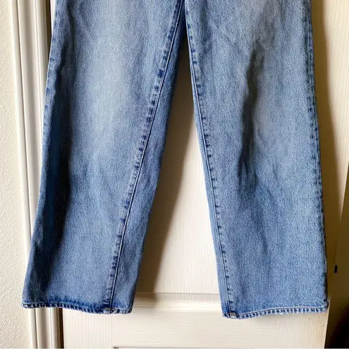 Toteme Flare Fit Denim High Waist Wide Leg Crop Jeans Washed Blue Size 25 EUC