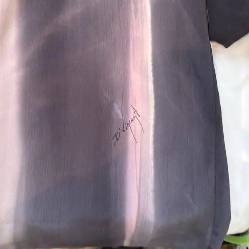 Vintage Susan D’Vincent Hand painted Silk Tunic White Size L