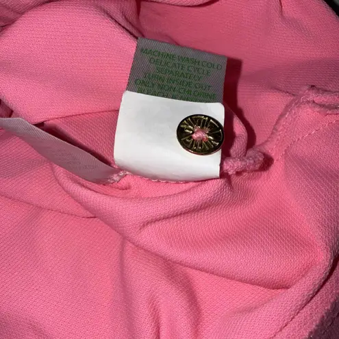 Lilly Pulitzer  Luxletic Frida Ruffle Polo Top Preppy Athletic Hot Pink Shirt XS