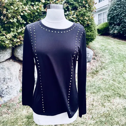 Carmen Marc Valvo Black Top with Gold Studs