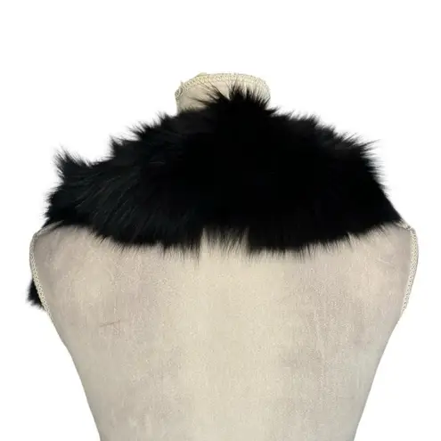Ladies Women’s Genuine Fur? Collar Scarf Stole Vintage 60 Winter Neck Warmer S Black