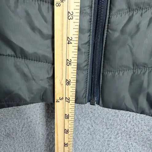 Oakley Women's Small Vest Gray Green Quilted Puffer Fleece Outdoor Hiking Active