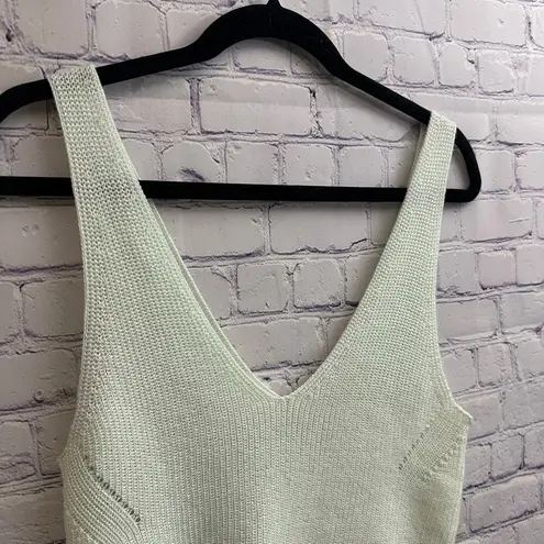 Gentle Fawn Knit Tank Light Lime Green V Neck Size Small Summer Boho