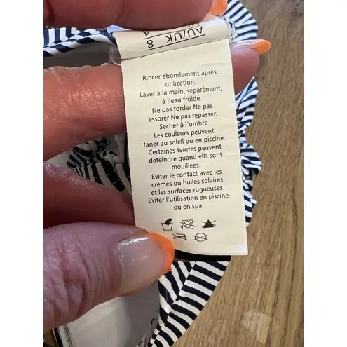 Nip Tuck Swim Navy & White One Piece Multi Fit Cup Bathing Suit USA Size 4