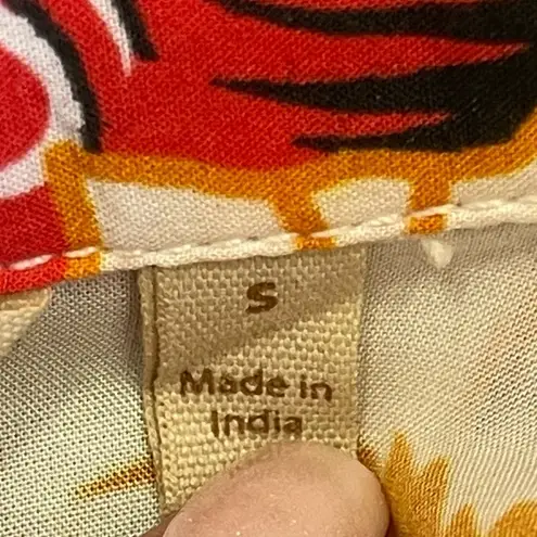 Soft Surroundings Floral Tabbed Sleeves Button Up Blouse Small office work wear