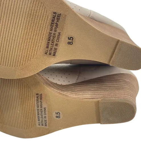 DOLCE VITA Gerdy Ankle Wedge Bootie Heel in Beige Size 8.5 Pull On Perforated Black