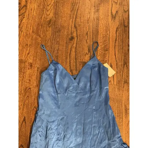 Bardot Revolve Ember Midi Dress Bold Blue Size 10 Asymmetrical Cocktail Satin