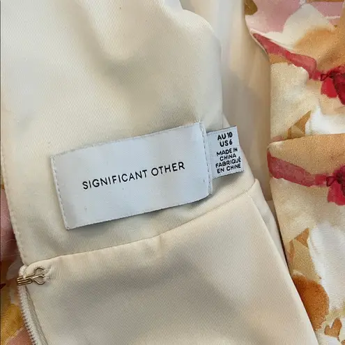 Significant Other Floral Cowl Neck Halter Dress Red Size 6