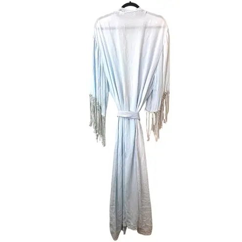 Jen's Pirate Booty JENS PIRATE BOOTY Rio Phoenix Fringe Kimono Light Blue Sz C (M/6)