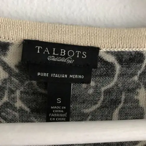 Talbots  100% merino wool Button Down Cardigan Floral Print‎