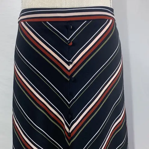 Apt. 9  Chevron Striped Button Detail Black Maxi Skirt Size Medium NWT