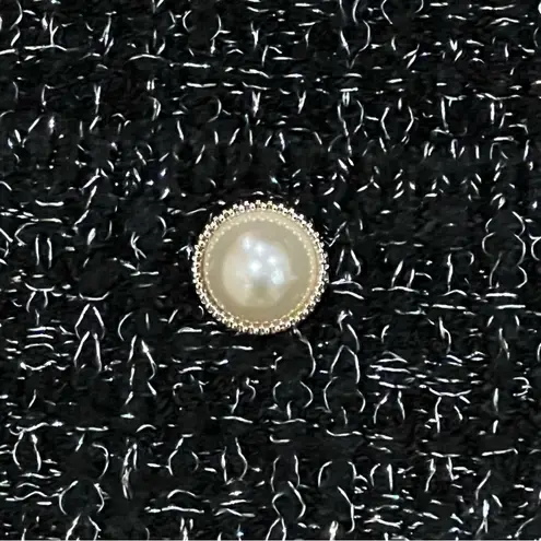 Adyson Parker Black Metallic Silver Thread Cardigan Sweater NWT Size Large