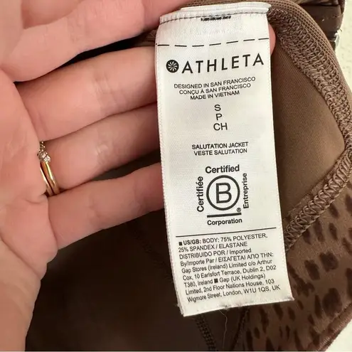 Athleta  Salutation Leopard Cheetah Jacket Small