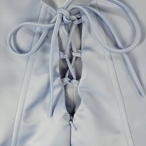 Michelangelo Gown Womens 6 Blue Beaded Whimsical Fairy Corset Halter Prom Dress