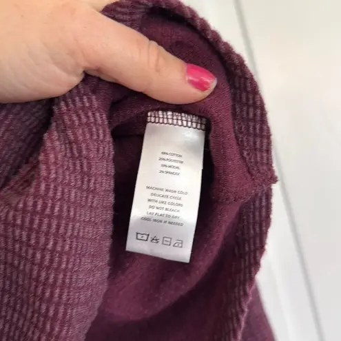 Lilla P waffled purple snap collar sweater small