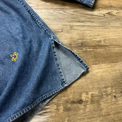 Warner Brothers Vintage Tweety Bird embellished oversized denim shirt