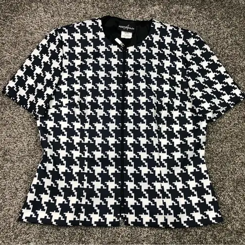 Houndstooth Positive Attitude Vintage Women’s  Zip Up Blouse Size 12