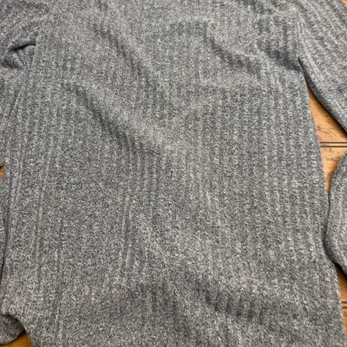 Gray Ribbed Knit Tie Back Long Sleeve Sweater Top Women's Size L Size L