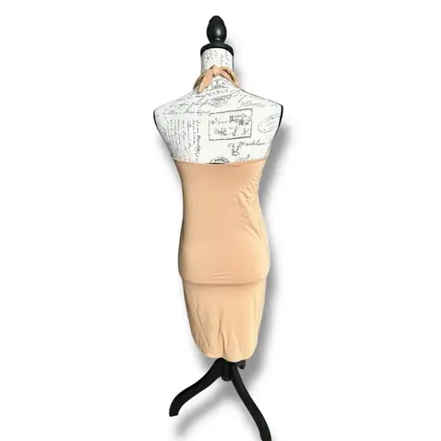 House of Harlow Revolve Halter Bodycon Mini Dress Tan Clubbing Sexy Size Small