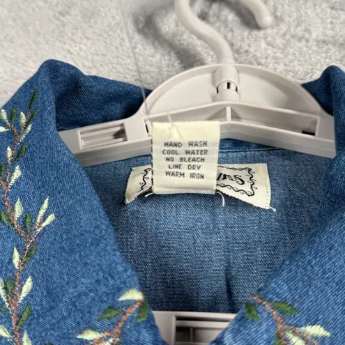 TanTrums Denim Shirt PM Embroider Safari Animals Giraffe Elephant Jungle Vintage Blue Size undefined