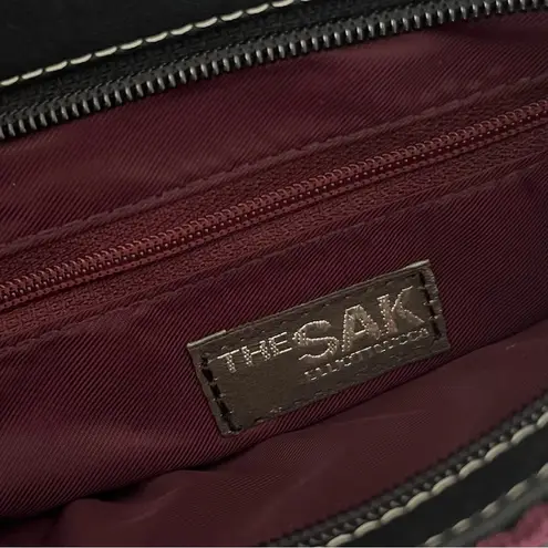 The Sak NWT  By Elliot Lucca Berry Crochet Handbag with Leather Handles