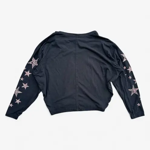 FP Movement Melrose Oversized Graphic Star Long Sleeve Tee Black M Size M