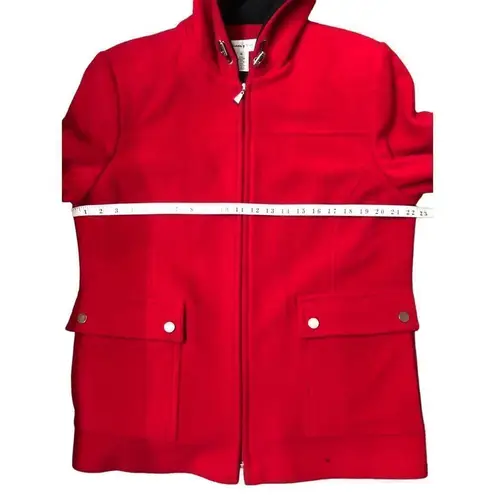 Preston & York red hooded pure wool front zip coat. Size 16