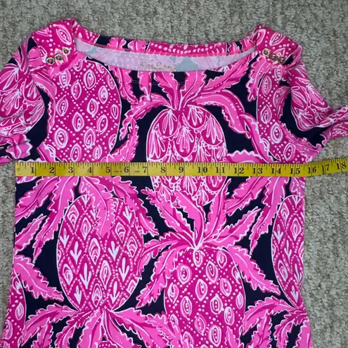 Lilly Pulitzer  Sophie Dress Stretch Coco Safari Pineapple Print  Size Small. - Image 9