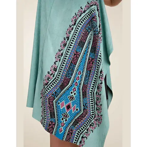 Boho Vixen Vest Faux Suede Embellished Sage Size S