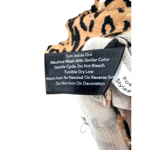 Boston Proper Beaded Neck Leopard Print Sweater Top Medium M Long Sleeve Casual - Image 5
